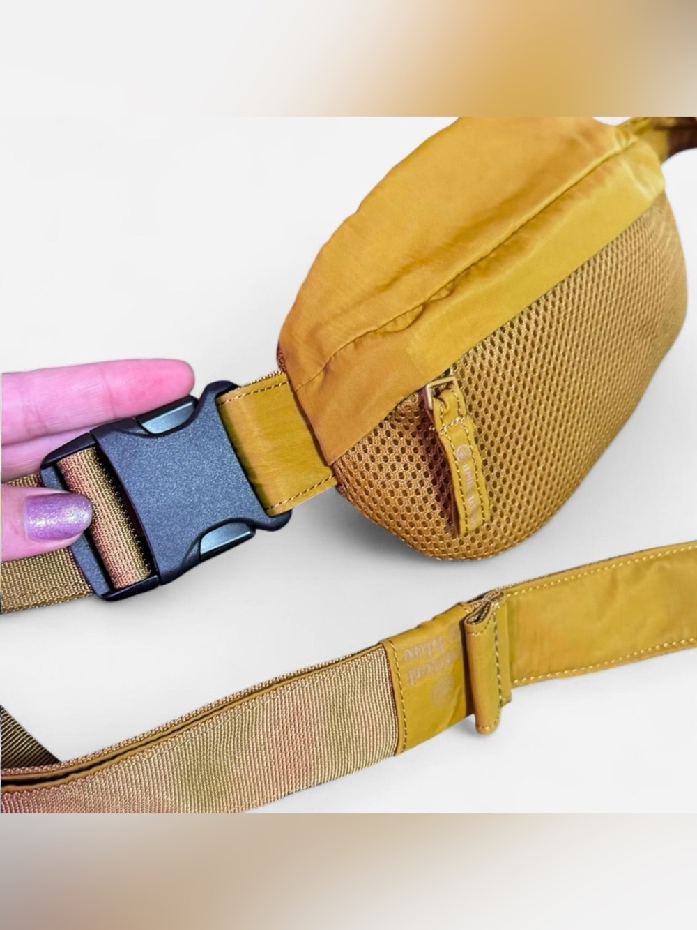 United By Blue Mustard Fanny Pack Crossbody Bag Dual Zip Sustainable Outdoor Tra - Picture 3 of 7